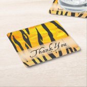 Wild Animal Tiger Strip Vielen Dank Rechteckiger Pappuntersetzer (angewinkelt)