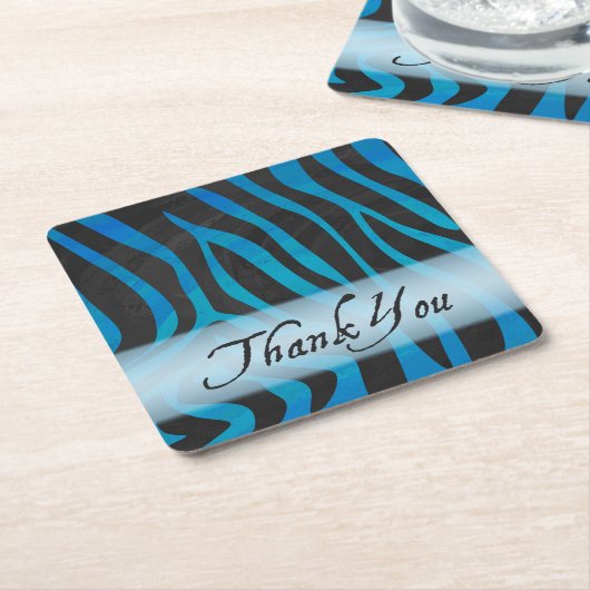 Wild Animal Zebra Muster Vielen Dank Rechteckiger Pappuntersetzer (angewinkelt)