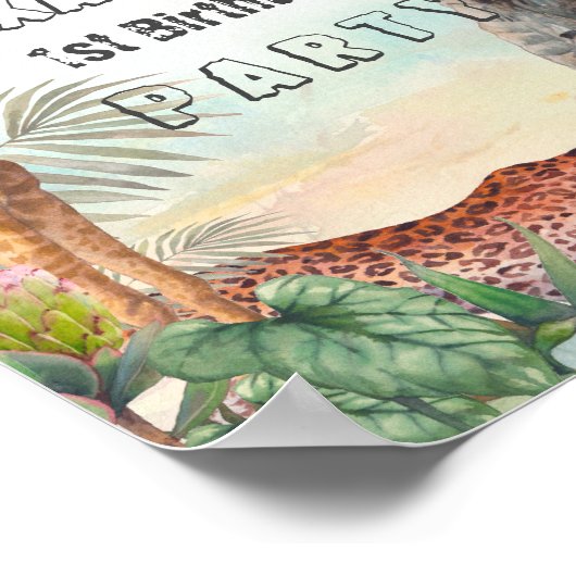 Wild Animals Birthday Party Welcome Door Sign Poster (Ecke)