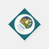 Wild Animals Jungle Night Camping Birthday Party  Serviette (Ecke)