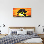 Wild Animals on African Savanna Sunset Leinwanddruck (Insitu (Schlafzimmer))