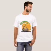 Wild Animals Silhouette Tree Nature Art T-Shirt (Vorne ganz)