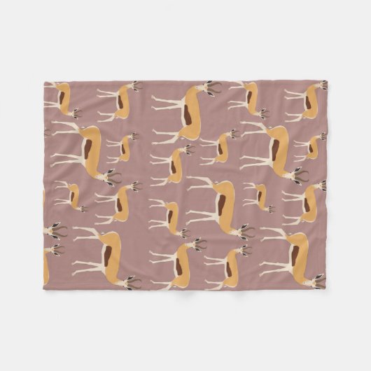 Wild Antelope Animal Pattern Fleecedecke (Vorderseite (Horizontal))