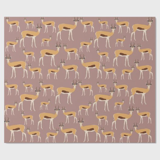 Wild Antelope Animal Pattern Geschenkpapier (Flach)