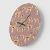Wild Antelope Animal Pattern Große Wanduhr (Winkel)