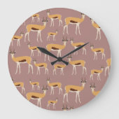 Wild Antelope Animal Pattern Große Wanduhr (Vorderseite)