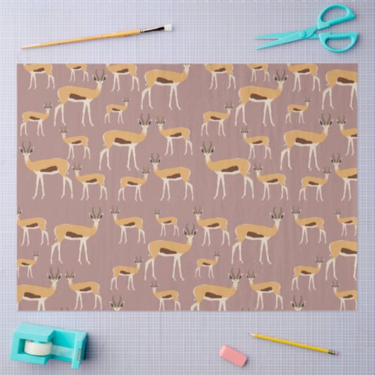 Wild Antelope Animal Pattern Seidenpapier (Basteln)