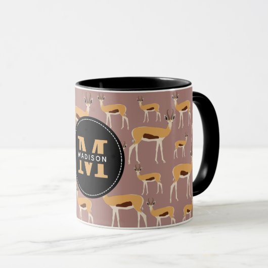 Wild Antelope Animal Pattern Tasse (VorderseiteRechts)
