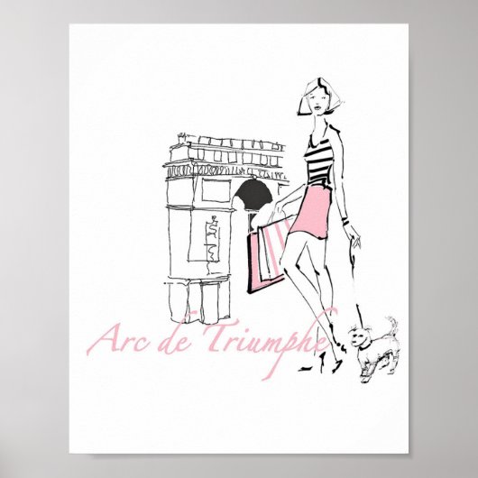 Wild Apple | Arc De Triomphe - Girly Sketch Poster (Vorne)