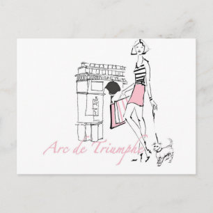 Wild Apple   Arc De Triomphe - Girly Sketch Postkarte