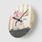 Wild Apple | Big Fashion Book - Striped Runde Wanduhr (Winkel)