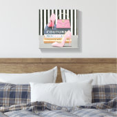 Wild Apple | Couture Streifen - Schuhe und Beutel Leinwanddruck (Insitu (Schlafzimmer))