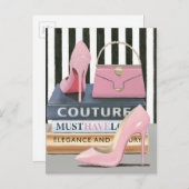 Wild Apple | Couture Streifen - Schuhe und Beutel Postkarte (Vorne/Hinten)