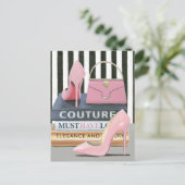 Wild Apple | Couture Streifen - Schuhe und Beutel Postkarte (Stehend Vorderseite)