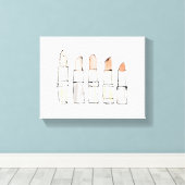 Wild Apple | Farbenfrohe moderne Lipstick-Sketch Leinwanddruck (Insitu (Holzboden))