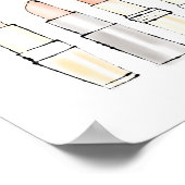 Wild Apple | Farbenfrohe moderne Lipstick-Sketch Poster (Ecke)