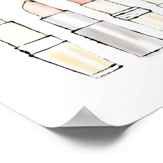 Wild Apple | Farbenfrohe moderne Lipstick-Sketch Poster (Ecke)