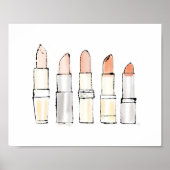Wild Apple | Farbenfrohe moderne Lipstick-Sketch Poster (Vorne)