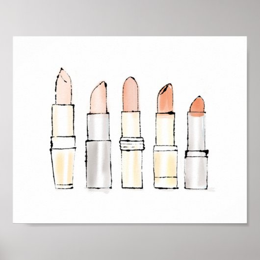 Wild Apple | Farbenfrohe moderne Lipstick-Sketch Poster (Vorne)