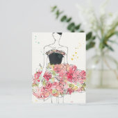 Wild Apple | Glamour florale Dress Sketch Postkarte (Stehend Vorderseite)