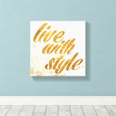 Wild Apple | Live with Style - Girl Quote Leinwanddruck (Insitu (Holzboden))