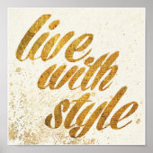 Wild Apple | Live With Style - Girly Quote Poster (Vorne)