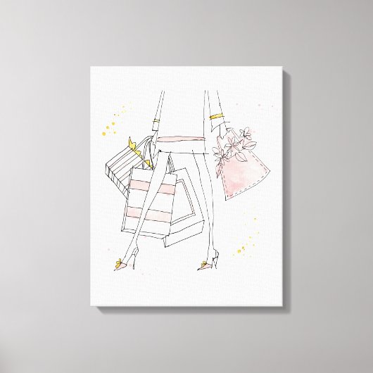 Wild Apple | Modern Pink Fashion Sketch Leinwanddruck (Vorderseite)