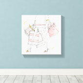 Wild Apple | Modern Pink Fashion Sketch Leinwanddruck (Insitu (Holzboden))