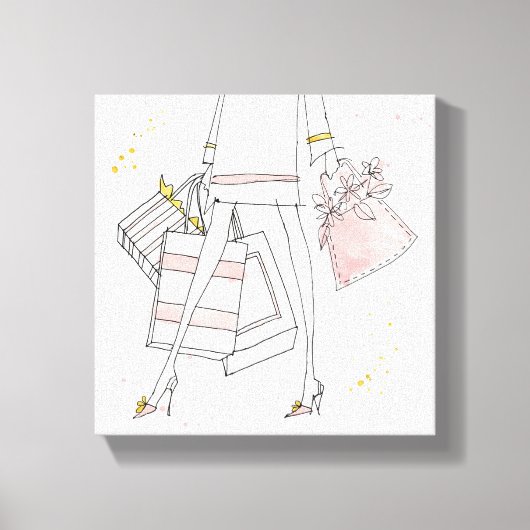 Wild Apple | Modern Pink Fashion Sketch Leinwanddruck (Vorderseite)