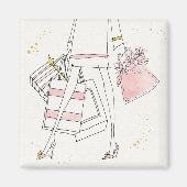 Wild Apple | Modern Pink Fashion Sketch Magnet (Vorne)
