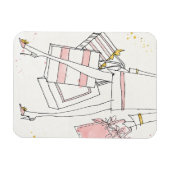 Wild Apple | Modern Pink Fashion Sketch Magnet (Horizontal)