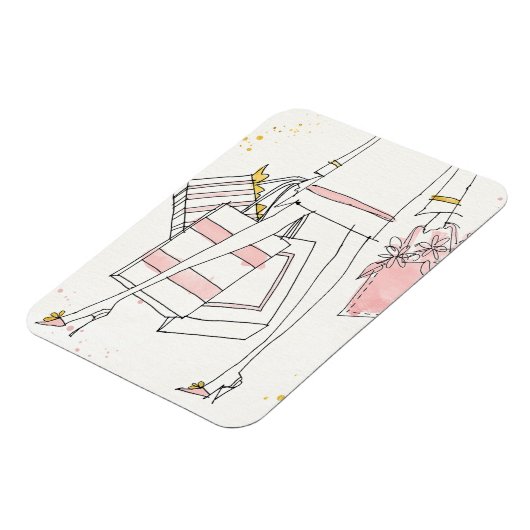 Wild Apple | Modern Pink Fashion Sketch Magnet (Linke Seite)
