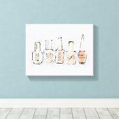 Wild Apple | Moderne rosa Nagelpolnische Skizze Leinwanddruck (Insitu (Holzboden))