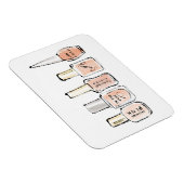 Wild Apple | Moderne rosa Nagelpolnische Skizze Magnet (Rechte Seite)