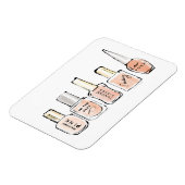 Wild Apple | Moderne rosa Nagelpolnische Skizze Magnet (Linke Seite)