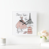 Wild Apple | Paris Fashion Week Style Quadratische Wanduhr (Zuhause)