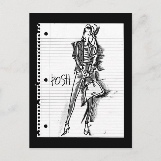 Wild Apple | Posh - Edgy Vintag Sketch Postkarte (Vorderseite)