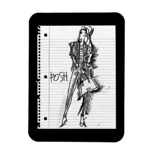 Wild Apple Posh - Edgy Vintage Sketch Magnet