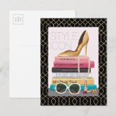 Wild Apple | Style Icon - Gold Stiletto Postkarte (Vorne/Hinten)
