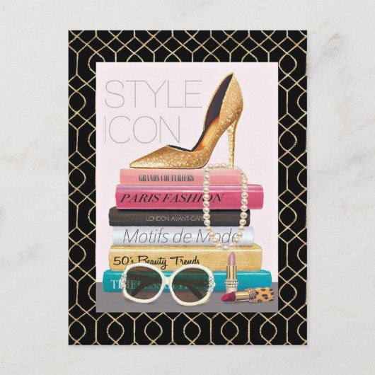 Wild Apple | Style Icon - Gold Stiletto Postkarte (Vorderseite)