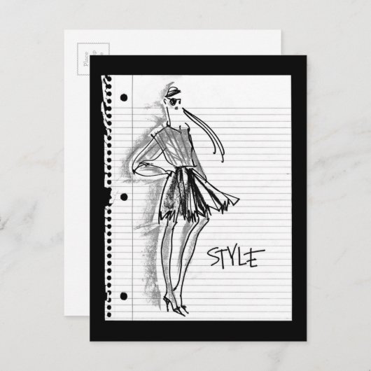 Wild Apple | Style Icon - Modern Sketch Postkarte (Vorne/Hinten)