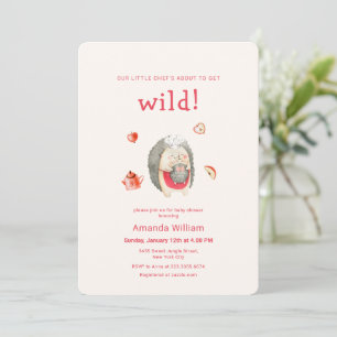Wild Apple Wald Igel Mama Chef Baby Shower  Einladung