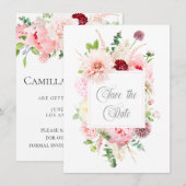 Wild-Aquarellgarten Save the Date rosa (Vorne/Hinten)