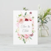 Wild-Aquarellgarten Save the Date rosa (Stehend Vorderseite)