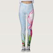 Wild As A Rose Red Floral Watercolor Leggings (Vorderseite)