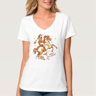"Wild As Heck" Niedliche, Coole und Retro Cowgirl T-Shirt