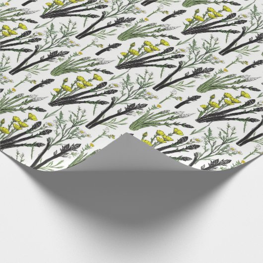 Wild Asparagus Sketch Design: Natur Inspiriert Geschenkpapier (Ecke)