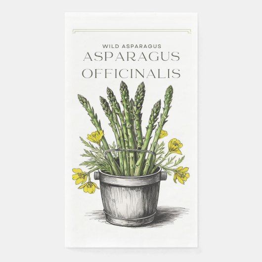 Wild Asparagus Sketch Design: Natur Inspiriert Serviette (Vorderseite)