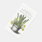 Wild Asparagus Sketch Design: Natur Inspiriert Serviette (Ecke)