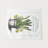 Wild Asparagus Sketch Design: Natur Inspiriert Wandteppich (Vorderseite (Horizontal))